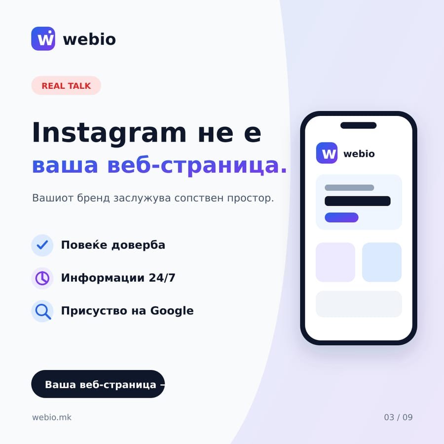 Webio објава за социјални мрежи