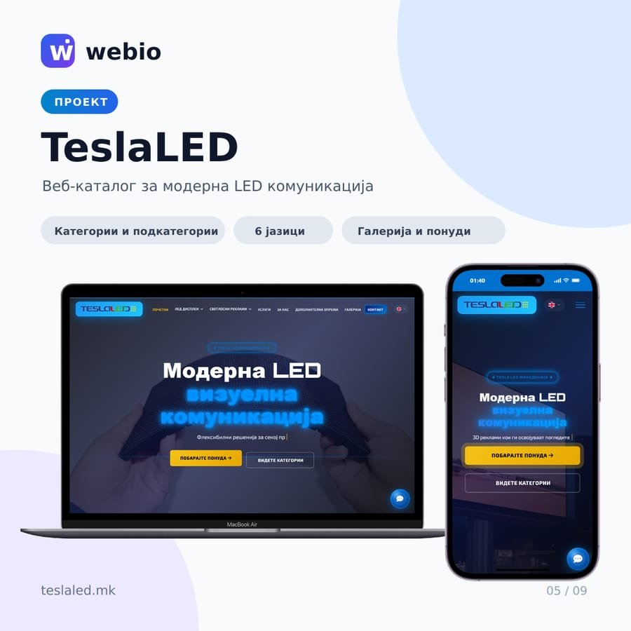 Webio објава — проект Tesla LED